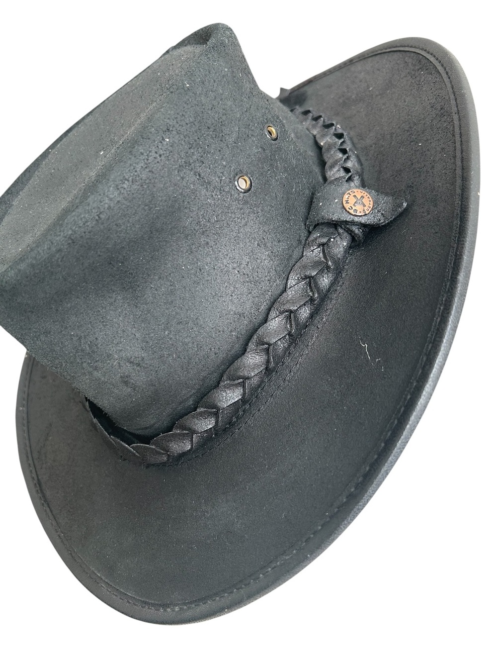 Black Leather Outback Hat Braided Band Handmade Australia - Picture 7 of 8
